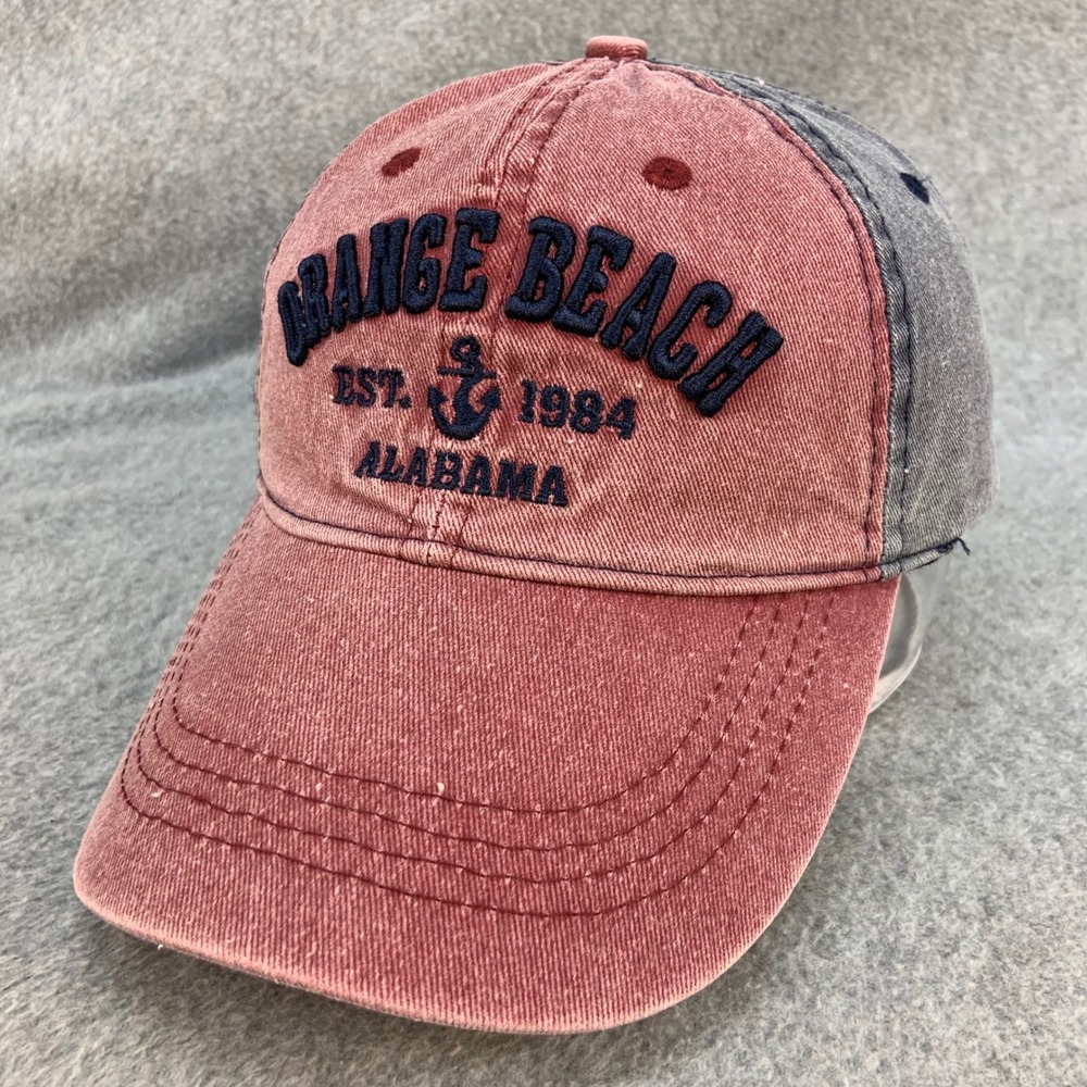 Orange Beach Alabama Unisex Red Alvin's Island Baseball Cap Anchor OSFM
